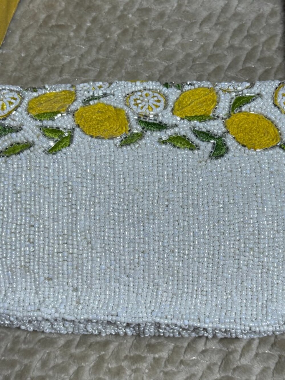NWT Lemon Beaded Bag TikTok Viral Summer Purse White Yellow Shoulder Bag - Picture 5 of 11